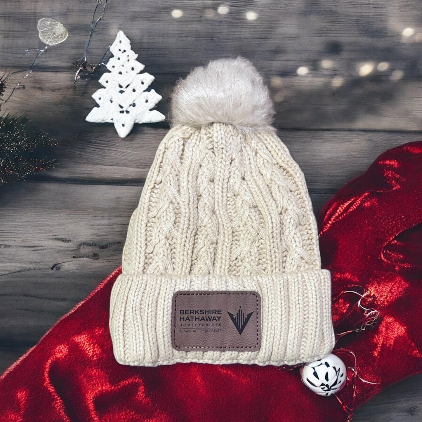 Gorro de invierno personalizado con parche de cuero, gorro promocional para negocios, regalo de Navidad para amigos, regalo para mamá o hermana, gorro de punto.