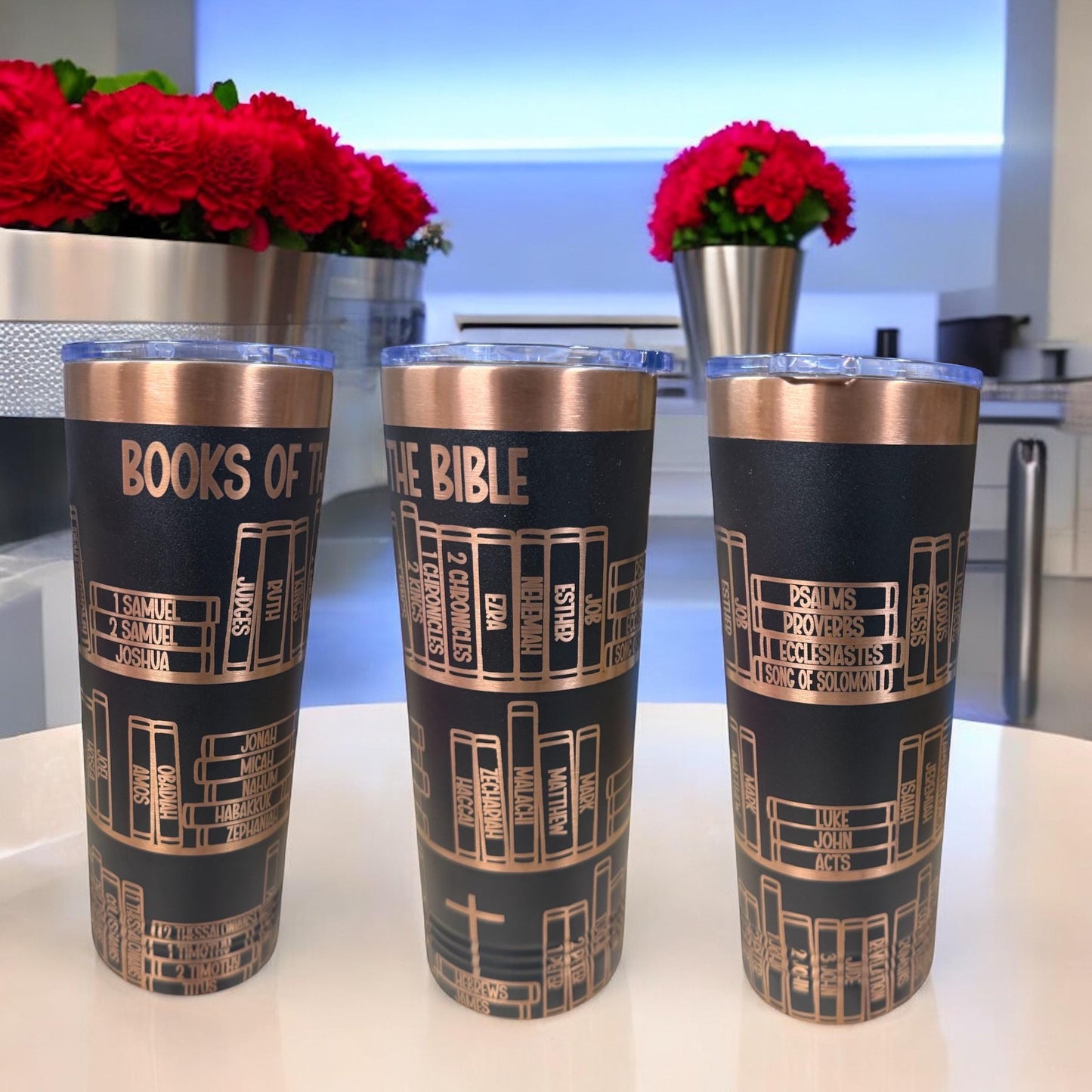 Books of the Bible Engraved Tumbler