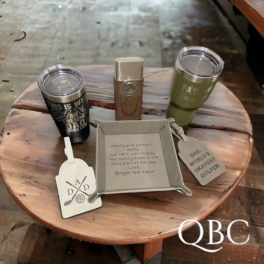 Bandeja de cuero para todo uso, regalo para el Día del Padre, regalo de escritura a mano para papá, regalo para esposo, regalo de cumpleaños, regalo para abuelo.