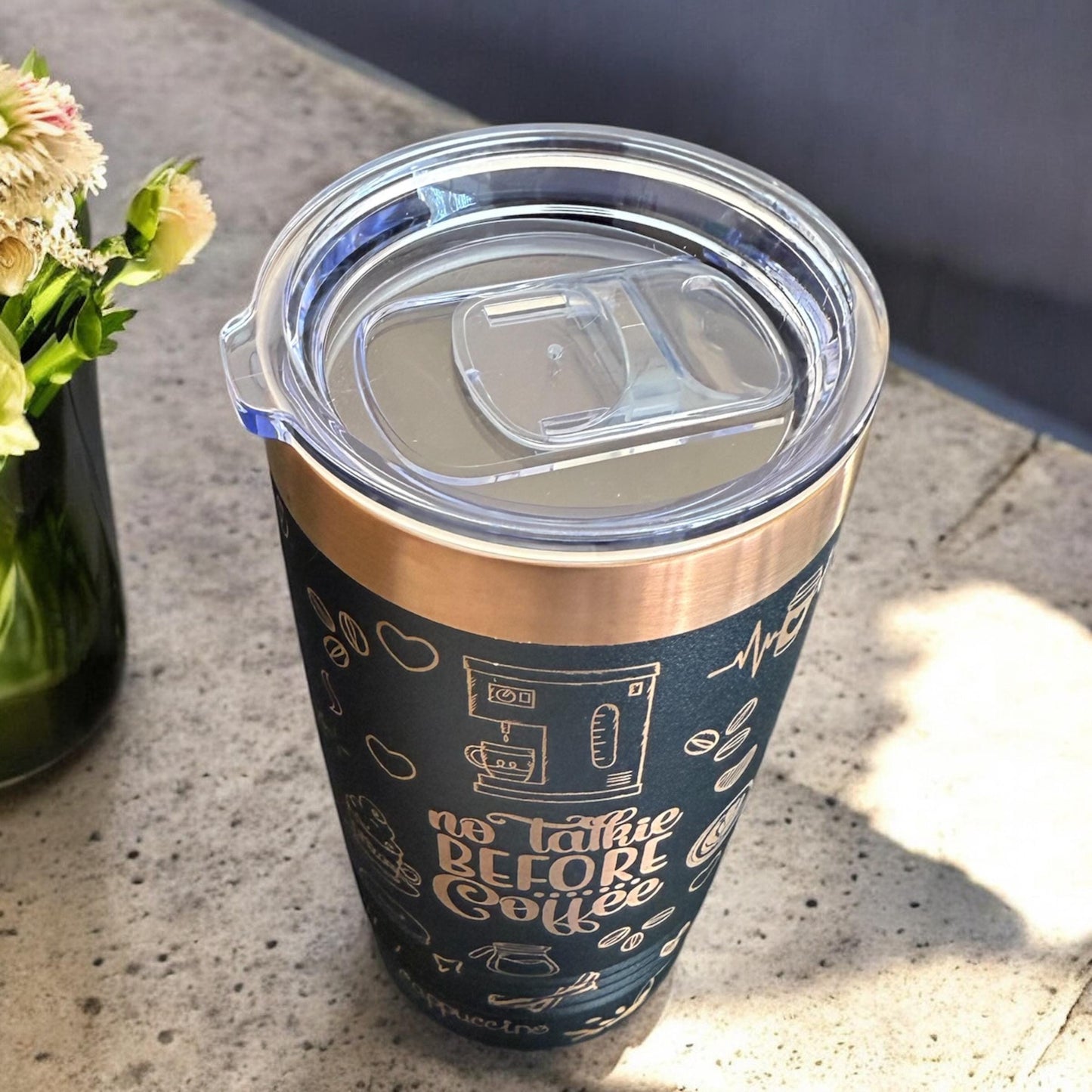 Regalo para amantes del café, vaso grabado con arte, regalos para baristas, regalos para compañeros de trabajo, regalo de elefante blanco, regalo para abuelos.