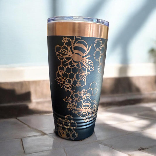 Honey Bee Engraved Tumbler – Elegant & Inspiring 🐝✨ Proverbs 16:24 Engraved