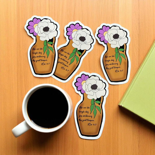 “Clay Jar” Scripture Magnet – 2 Corinthians 4:7 | Inspirational Fridge or Locker Magnet