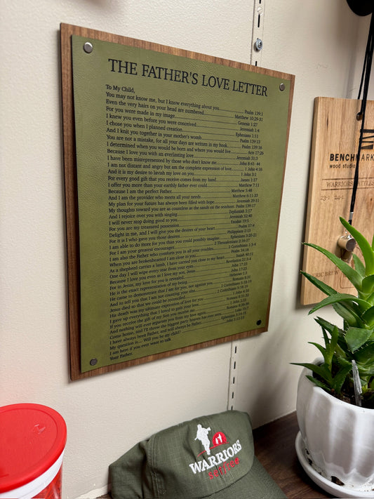 The Father’s Love Letter Engraved Wood Sign | Christian Wall Art