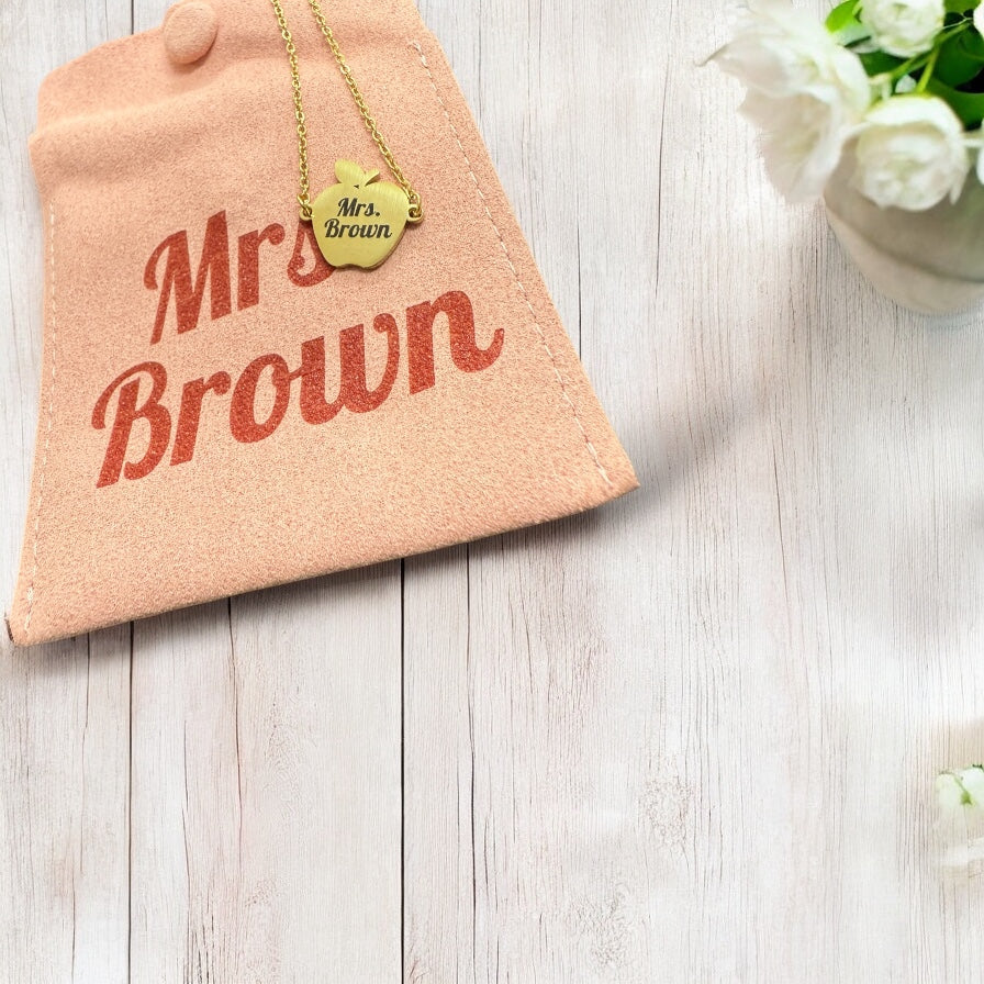 Personalized Apple Necklace β Teach. Love. Inspire. π