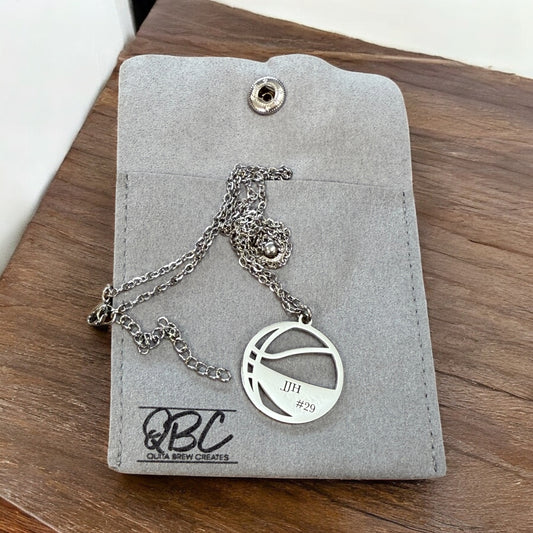 Personalized Basketball Pendant Necklace – Custom Engraved Gift 🏀✨