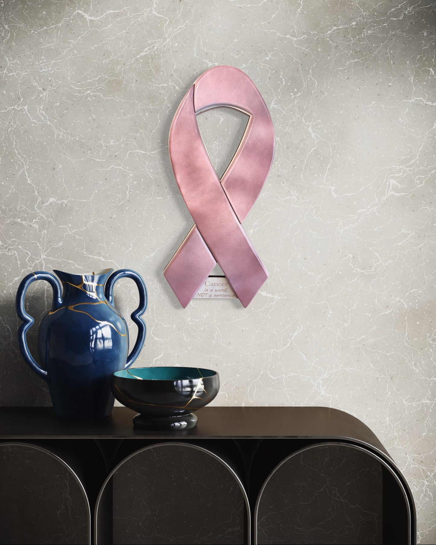 Cancer Is a Word, Not a Sentence – 3D Breast Cancer Awareness Wall Art