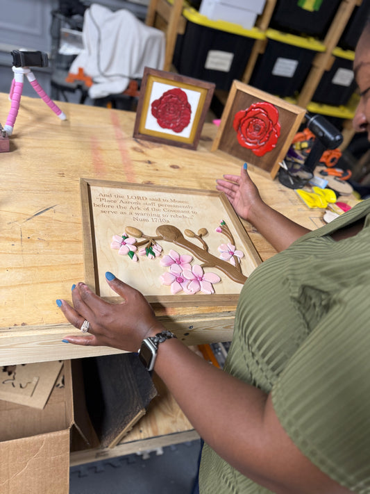 Aaron’s Staff 3D Scripture Wall Art - Almond Blossoms | Numbers 17:10a