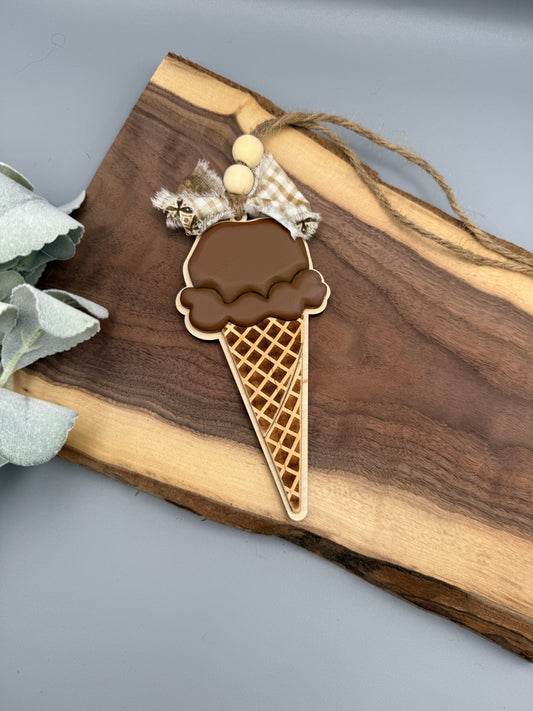 "Scoop of Joy" – Ice Cream Charm with Childlike Faith Inspiration| Summer Shelf Accent ***Pre-Order***