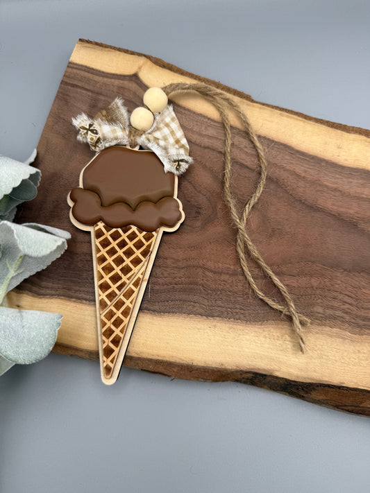 "Scoop of Joy" – Ice Cream Charm with Childlike Faith Inspiration| Summer Shelf Accent ***Pre-Order***