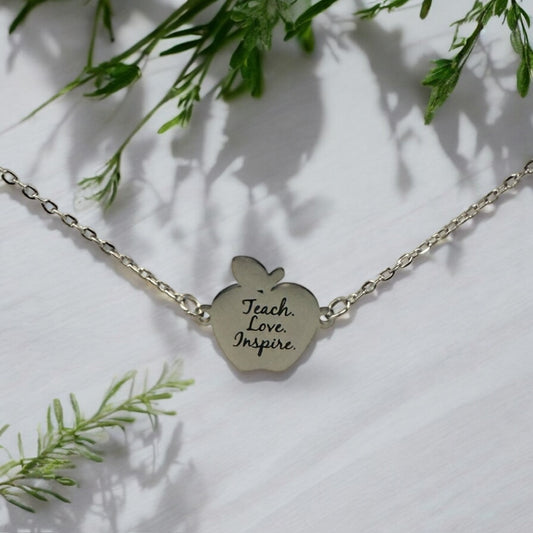 Personalized Apple Necklace – Teach. Love. Inspire. 🍎
