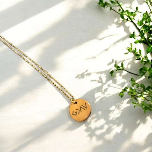 God Is Greater Than The Highs and Lows Engraved Disk Necklace