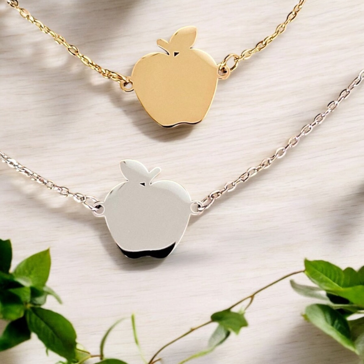 Personalized Apple Necklace β Teach. Love. Inspire. π