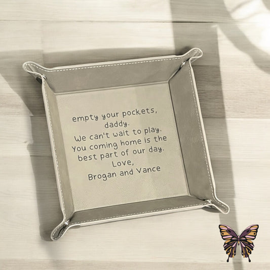 Leatherette Valet Catch All Tray