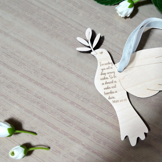 Sacred Symbols • Dove or Cross Christmas Ornament