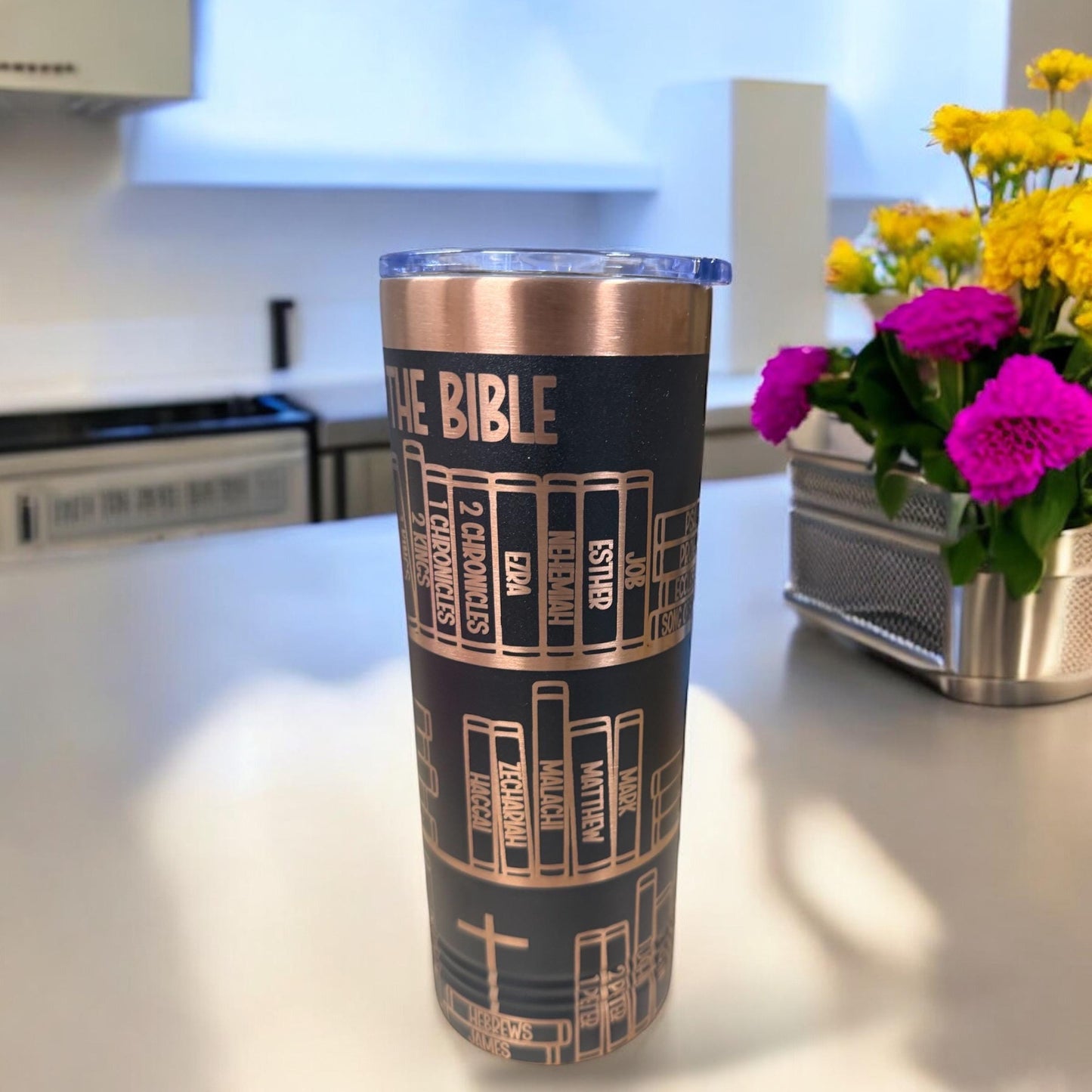 Books of the Bible Engraved Tumbler