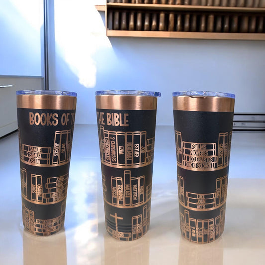 Books of the Bible Engraved Tumbler