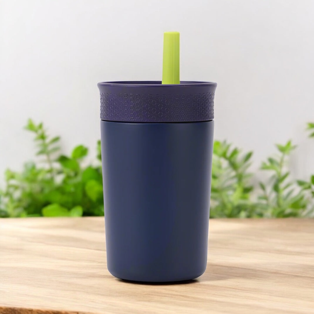 12 oz Spill-Resistant Tumbler with Straw – Kid-Friendly, Durable, and Colorful