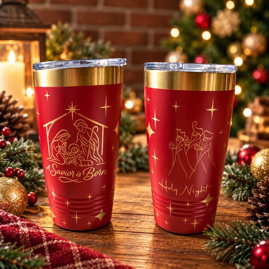 O Holy Night Engraved Tumbler 20 oz