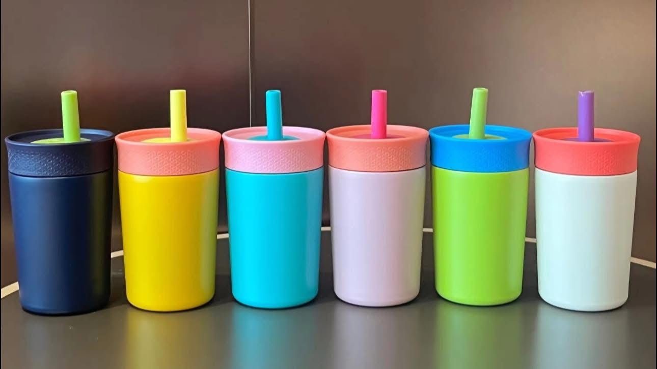 12 oz Spill-Resistant Tumbler with Straw – Kid-Friendly, Durable, and Colorful
