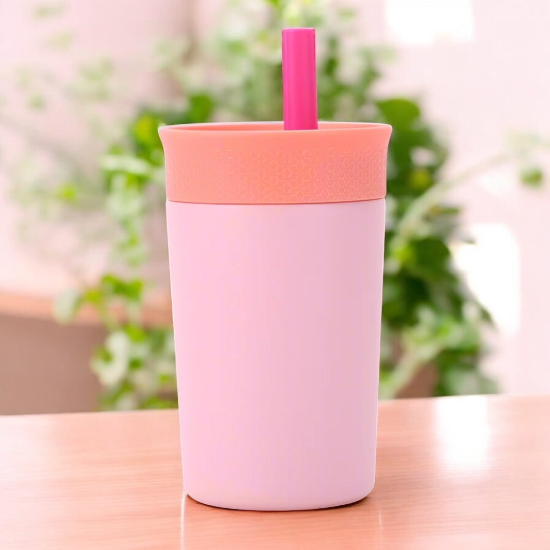 12 oz Spill-Resistant Tumbler with Straw – Kid-Friendly, Durable, and Colorful