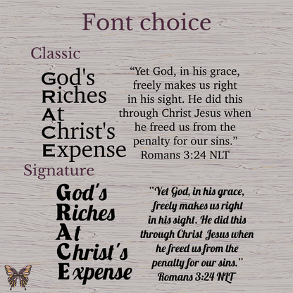 GRACE – "God's Riches At Christ's Expense" Engraved Tumbler