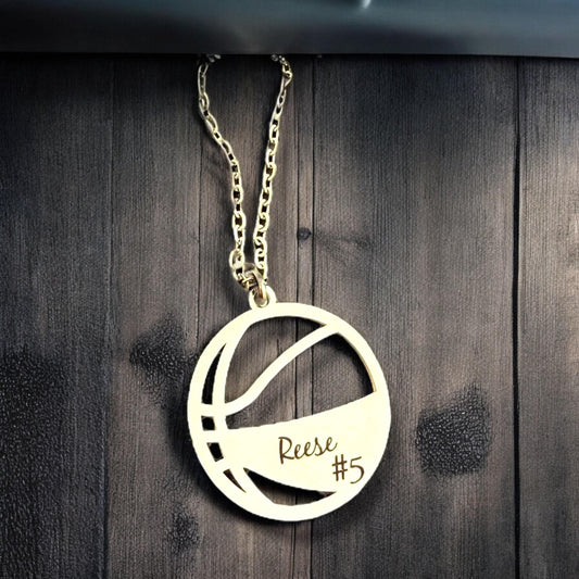 Collar de baloncesto grabado, colgante de baloncesto, regalo de entrenador, joyería de acero inoxidable, regalo personalizado para jugador de baloncesto, regalo de temporada