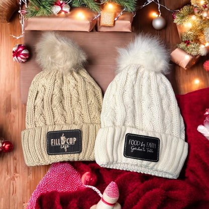 Gorro de invierno personalizado con parche de cuero, gorro promocional para negocios, regalo de Navidad para amigos, regalo para mamá o hermana, gorro de punto.