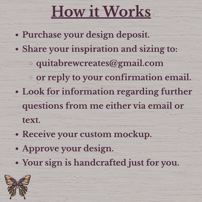 Reserve Your Custom Sign | Design Deposit Only