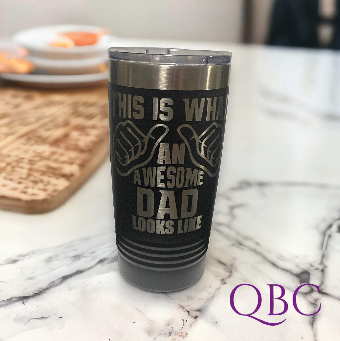 Regalo para papá Así es como se ve un papá increíble, taza de café grabada de 20 oz, regalos de cumpleaños increíbles para el Día del Padre para él