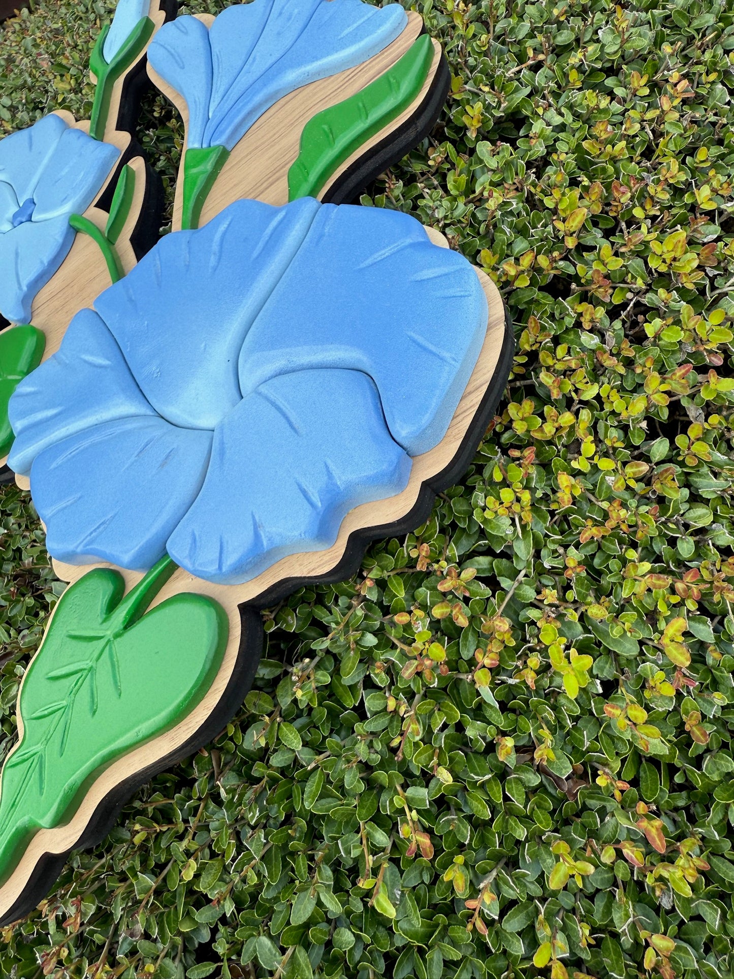 Blue Morning Glory | Dimensional Wood Floral Wall Art