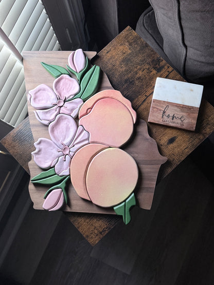 Georgia’s Harvest Dimensional Peach Blossom Art