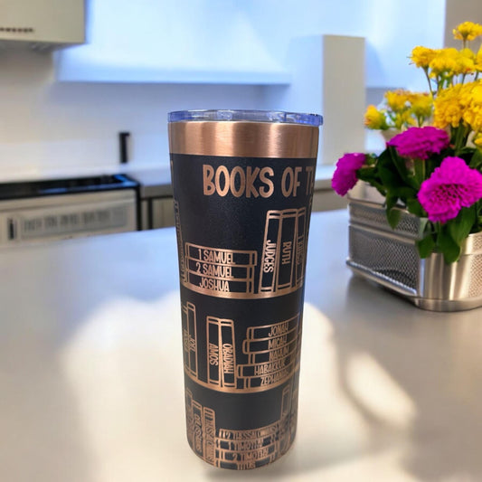Books of the Bible Engraved Tumbler