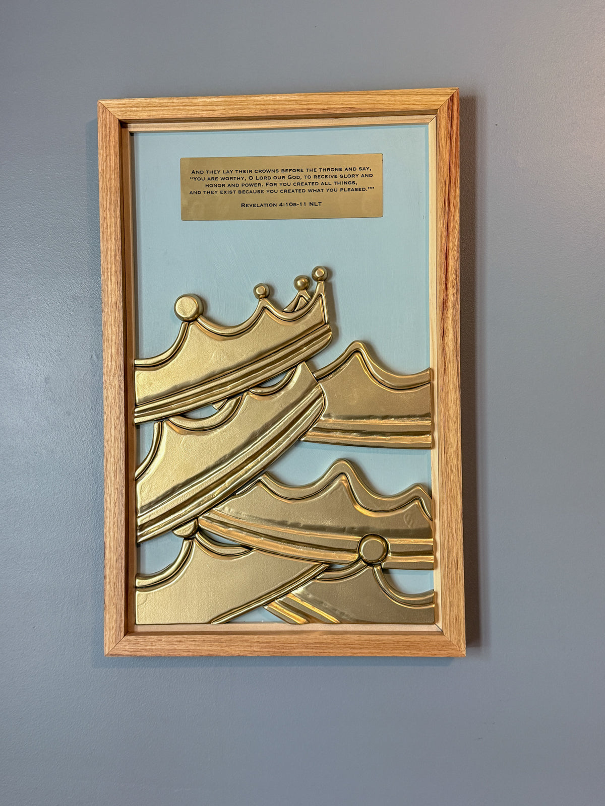 Victory Realized Christian Wall Art | Revelation 4:10-11 Inspired Scripture Decor | Providence Collection