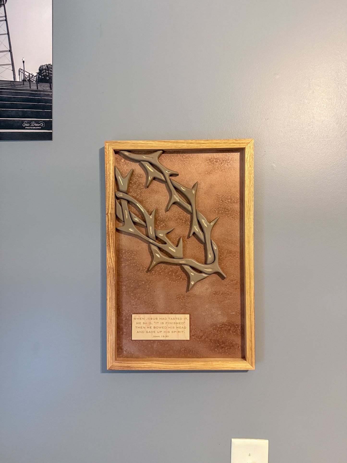 Crown of Thorns Christian Wall Art | John 19:30 Scripture Decor | Providence Collection