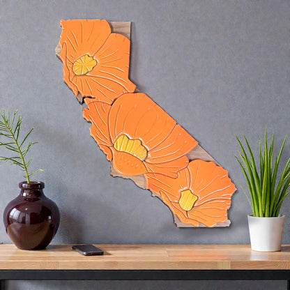 Custom State Flower 3D Wood Art – Personalized Design Deposit
