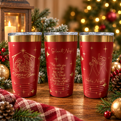 O Holy Night Engraved Tumbler 20 oz