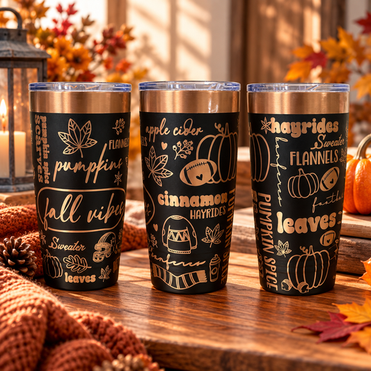 Fall Favorites Engraved Tumbler – Autumn Design, 20 oz