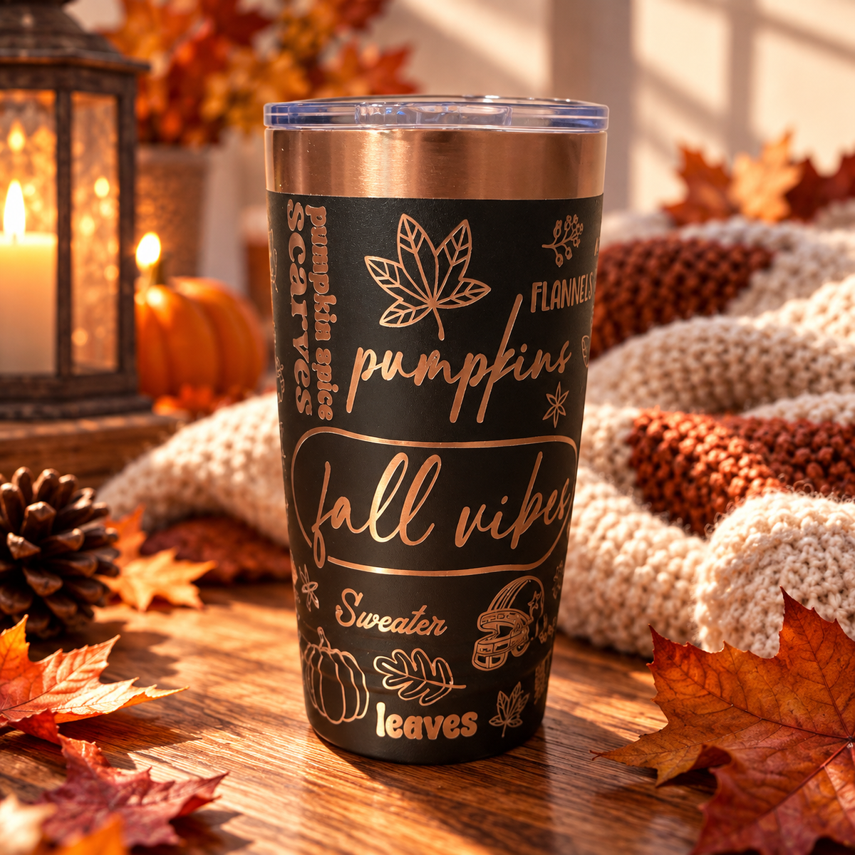 Fall Favorites Engraved Tumbler – Autumn Design, 20 oz