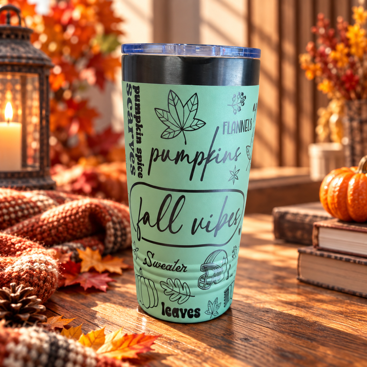Fall Favorites Engraved Tumbler – Autumn Design, 20 oz