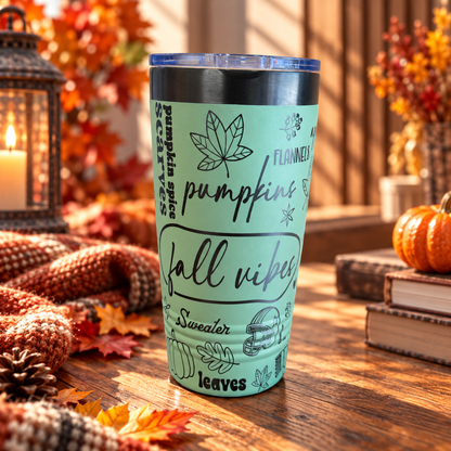Fall Favorites Engraved Tumbler – Autumn Design, 20 oz
