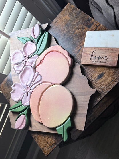 Georgia’s Harvest Dimensional Peach Blossom Art