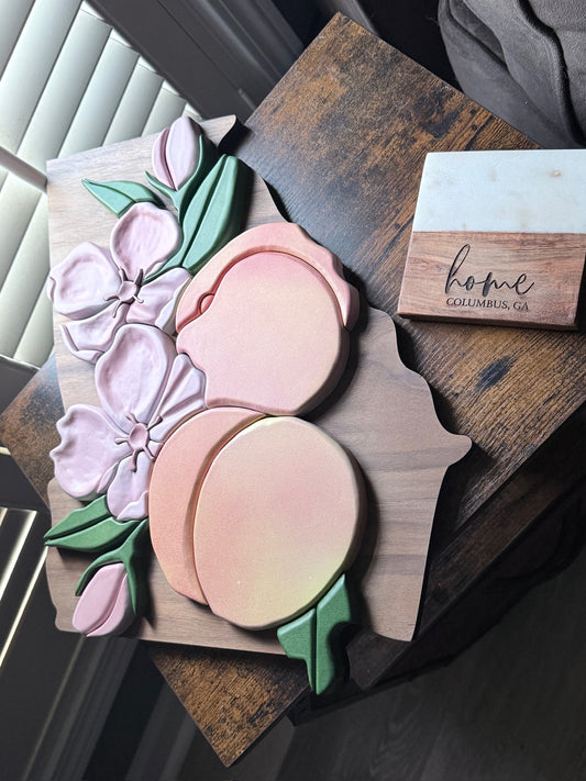 Georgia’s Harvest Dimensional Peach Blossom Art