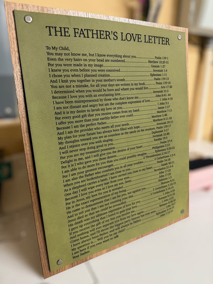 The Father’s Love Letter Engraved Wood Sign | Christian Wall Art