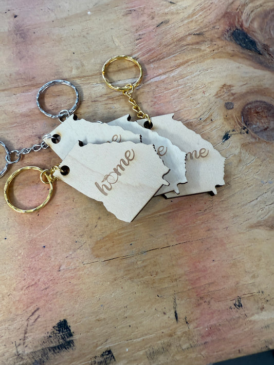 Georgia “Home” Wooden Keychain