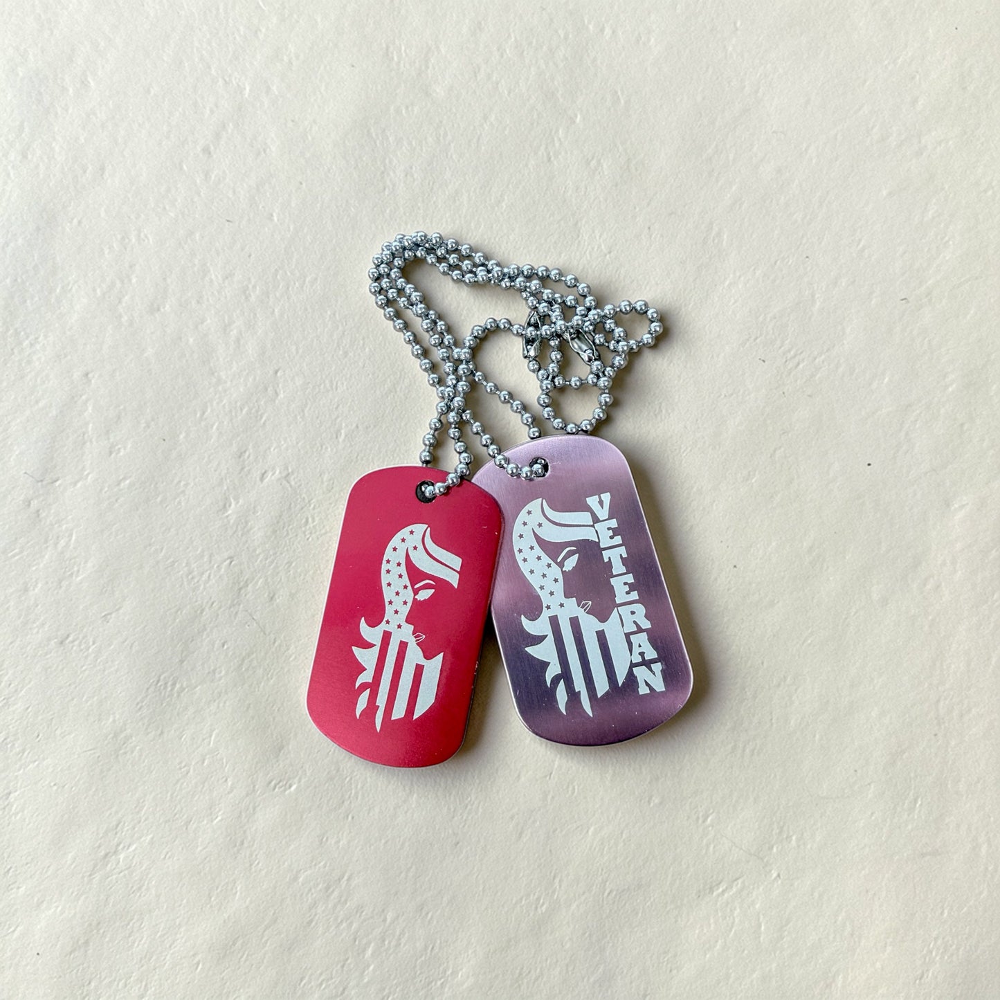 Female Veteran Keepsake Tag | Engraved Dog Tag
