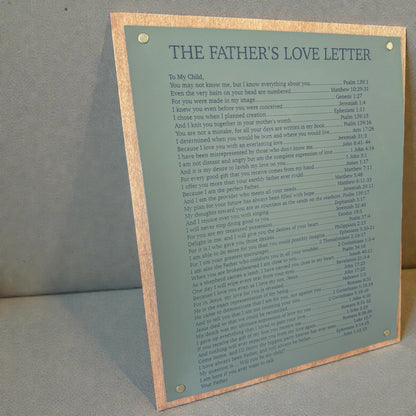 The Father’s Love Letter Engraved Wood Sign | Christian Wall Art