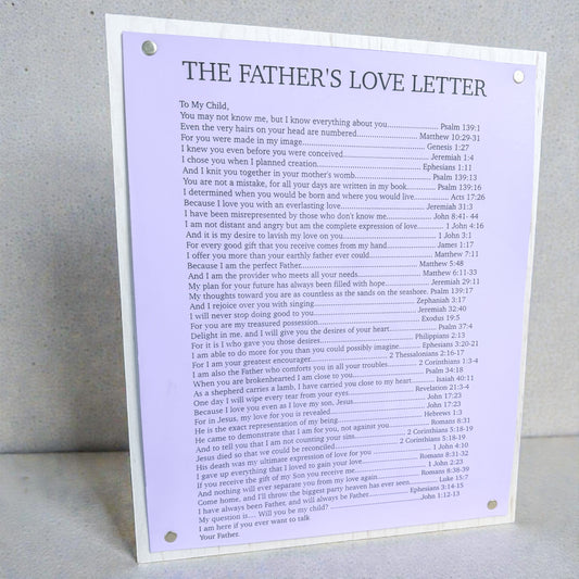 The Father’s Love Letter Engraved Wood Sign | Christian Wall Art