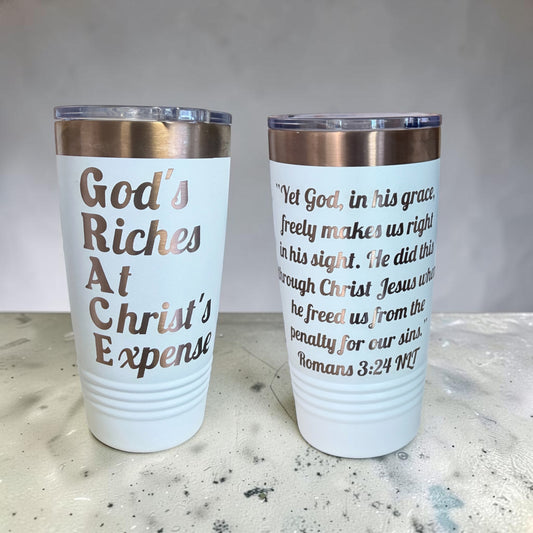 GRACE – "God's Riches At Christ's Expense" Engraved Tumbler