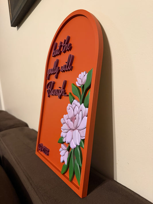 But the Godly Will Flourish | Psalm 92:13 Dimensional Scripture Wall Art