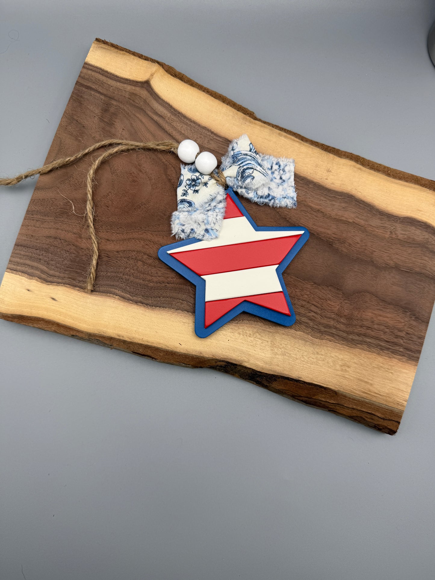 "Stripes of Freedom" – Patriotic Star Charm| Patriotic Decor